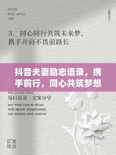 抖音夫妻励志语录，携手前行，同心共筑梦想之路