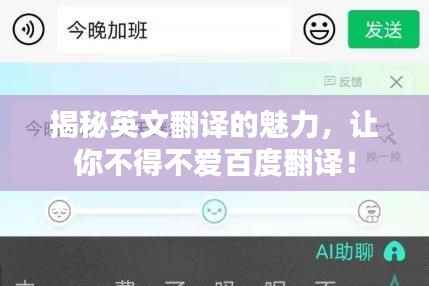揭秘英文翻译的魅力，让你不得不爱百度翻译！