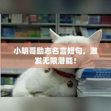 小明哥励志名言短句，激发无限潜能！