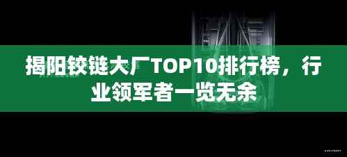 揭阳铰链大厂TOP10排行榜，行业领军者一览无余