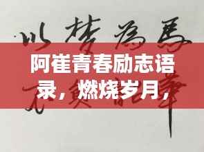 阿崔青春励志语录,燃烧岁月,砥砺前行,不负韶华